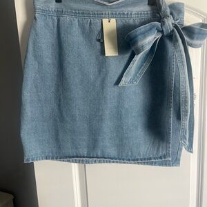 Never Fully Dressed Light Blue Denim Mini Skirt